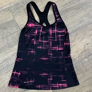 Black and Pink Design tank top By Nike 
Size Medium Fitted Fit